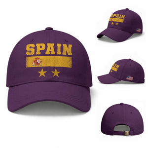 Spain Champions 2026 Second Star Baseball Cap Espana Coat of Arms TS11 Baseball Cap Universal Fit Purple Print Your Wear