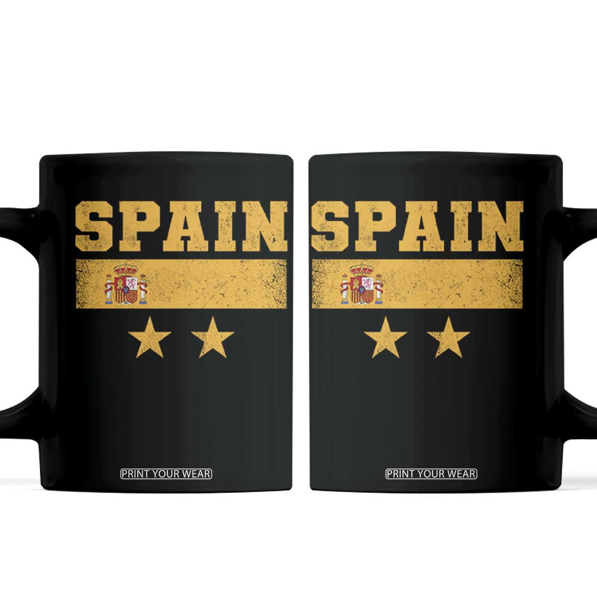 Spain Champions 2026 Second Star Coffee Mug Espana Coat of Arms TS11 Black Print Your Wear