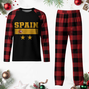 Spain Champions 2026 Second Star Plaid Pajama Set Espana Coat of Arms TS11 Buffalo Plaid Print Your Wear