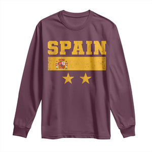 Spain Champions 2026 Second Star Long Sleeve Shirt Espana Coat of Arms TS11 Maroon Print Your Wear