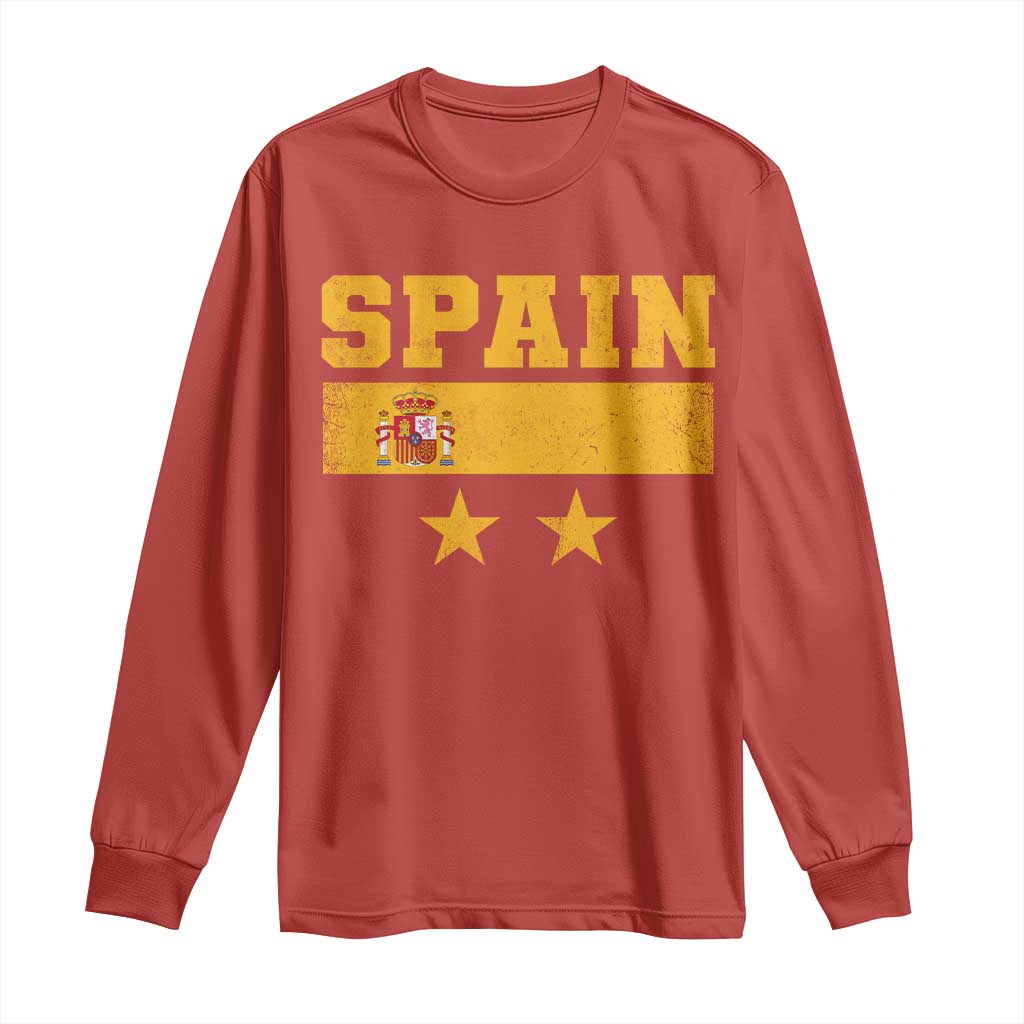 Spain Champions 2026 Second Star Long Sleeve Shirt Espana Coat of Arms TS11 Red Print Your Wear