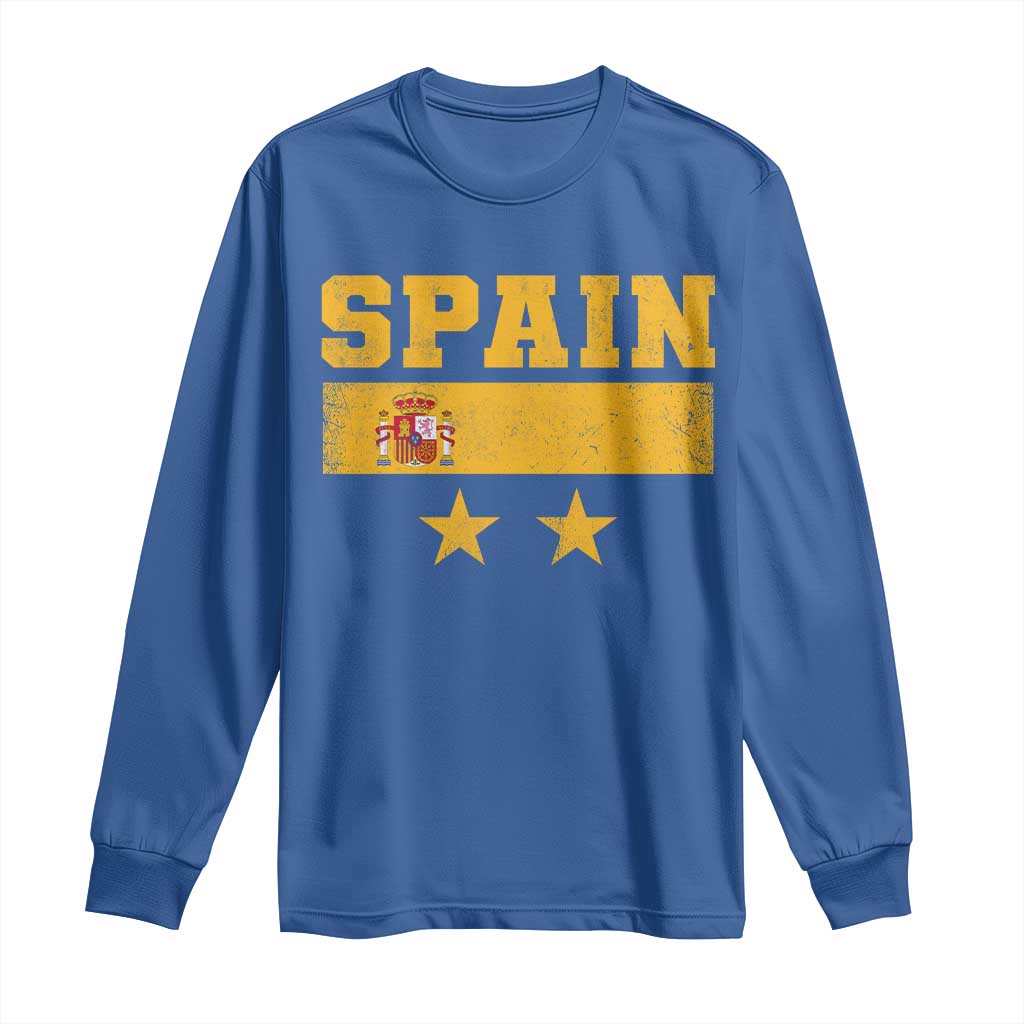 Spain Champions 2026 Second Star Long Sleeve Shirt Espana Coat of Arms TS11 Royal Blue Print Your Wear