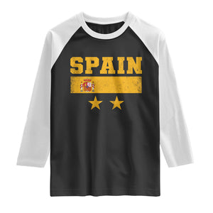 Spain Champions 2026 Second Star Raglan Shirt Espana Coat of Arms TS11 Black White Print Your Wear