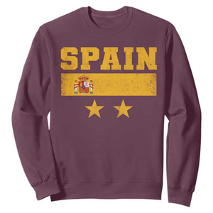 Spain Champions 2026 Second Star Sweatshirt Espana Coat of Arms TS11 Maroon Print Your Wear