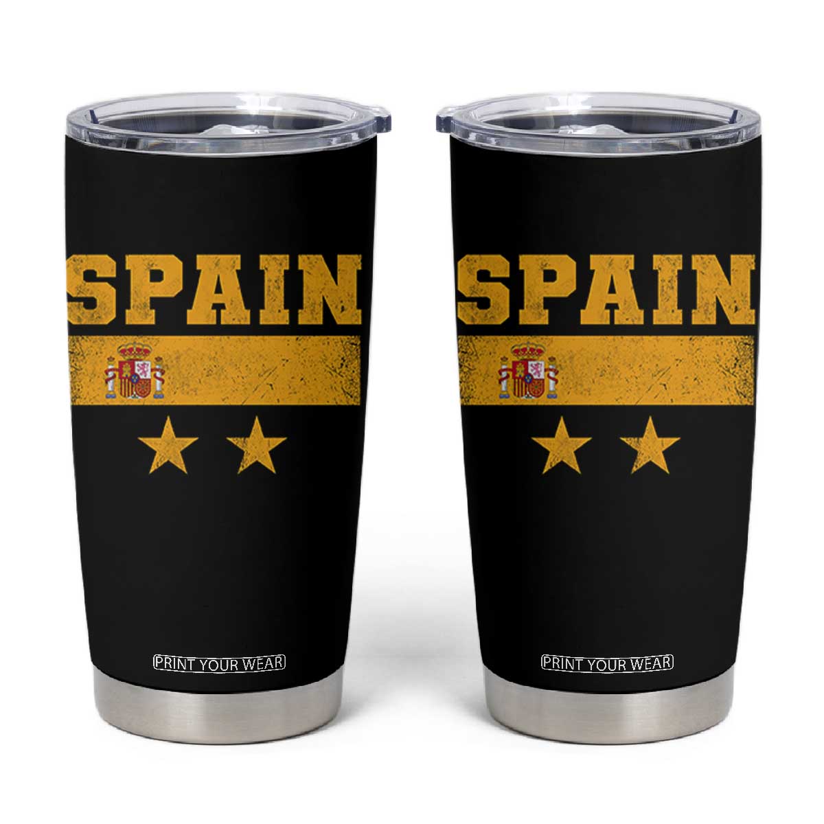 Spain Champions 2026 Second Star Tumbler Cup Espana Coat of Arms TS11 Black Print Your Wear