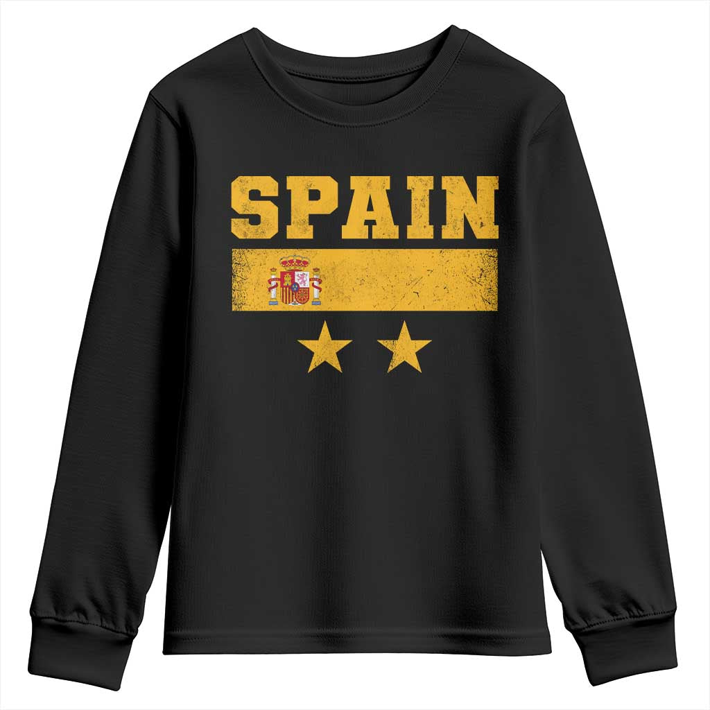 Spain Champions 2026 Second Star Youth Sweatshirt Espana Coat of Arms TS11 Black Print Your Wear