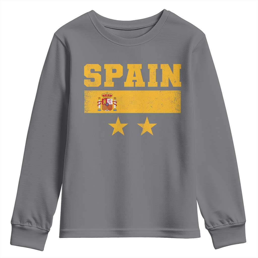 Spain Champions 2026 Second Star Youth Sweatshirt Espana Coat of Arms TS11 Charcoal Print Your Wear