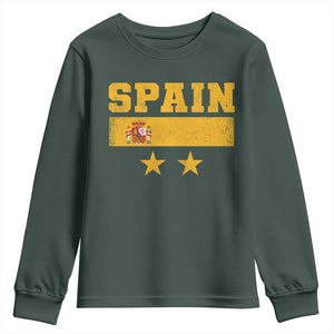 Spain Champions 2026 Second Star Youth Sweatshirt Espana Coat of Arms TS11 Dark Forest Green Print Your Wear