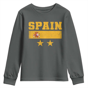 Spain Champions 2026 Second Star Youth Sweatshirt Espana Coat of Arms TS11 Dark Heather Print Your Wear