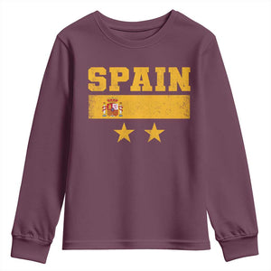 Spain Champions 2026 Second Star Youth Sweatshirt Espana Coat of Arms TS11 Maroon Print Your Wear