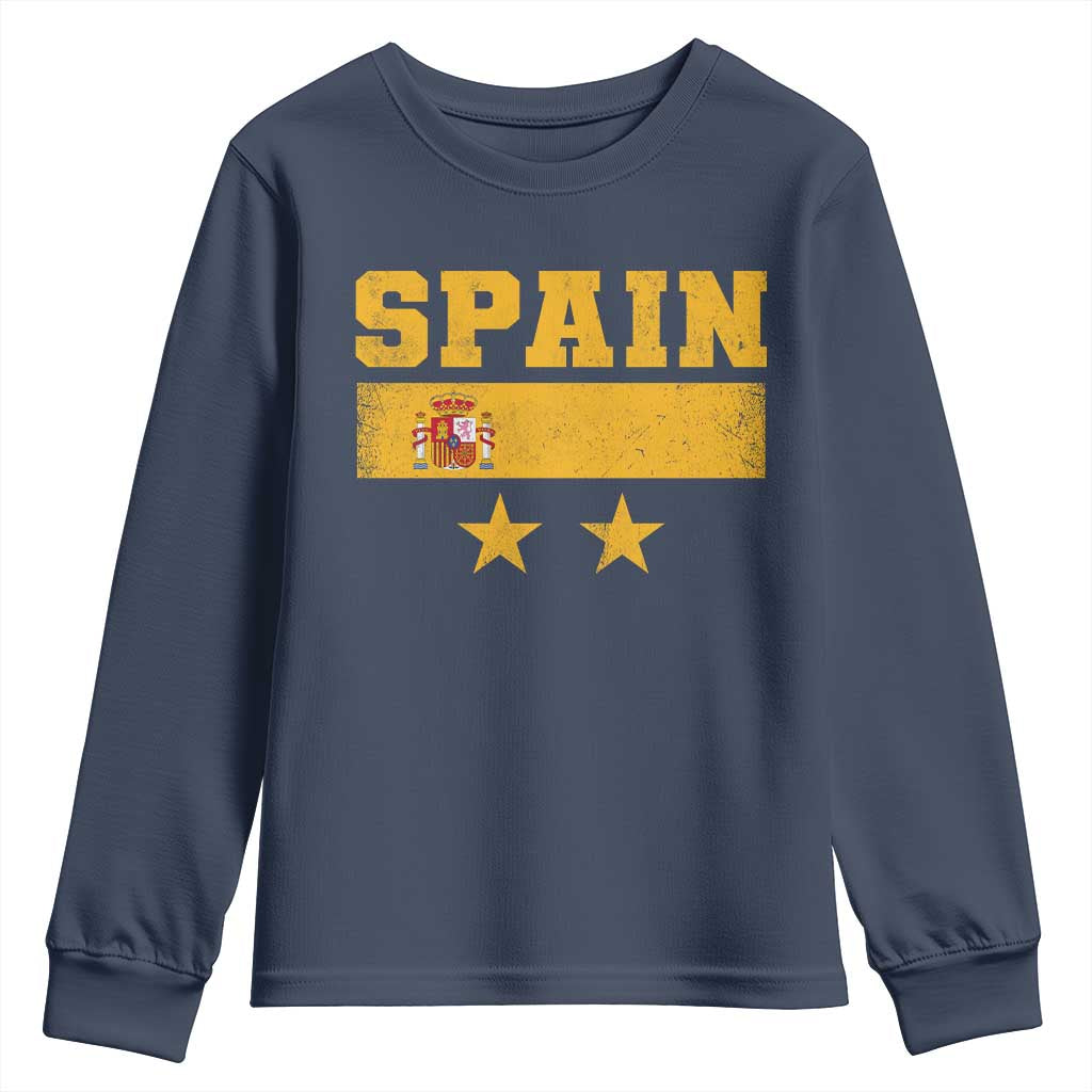 Spain Champions 2026 Second Star Youth Sweatshirt Espana Coat of Arms TS11 Navy Print Your Wear