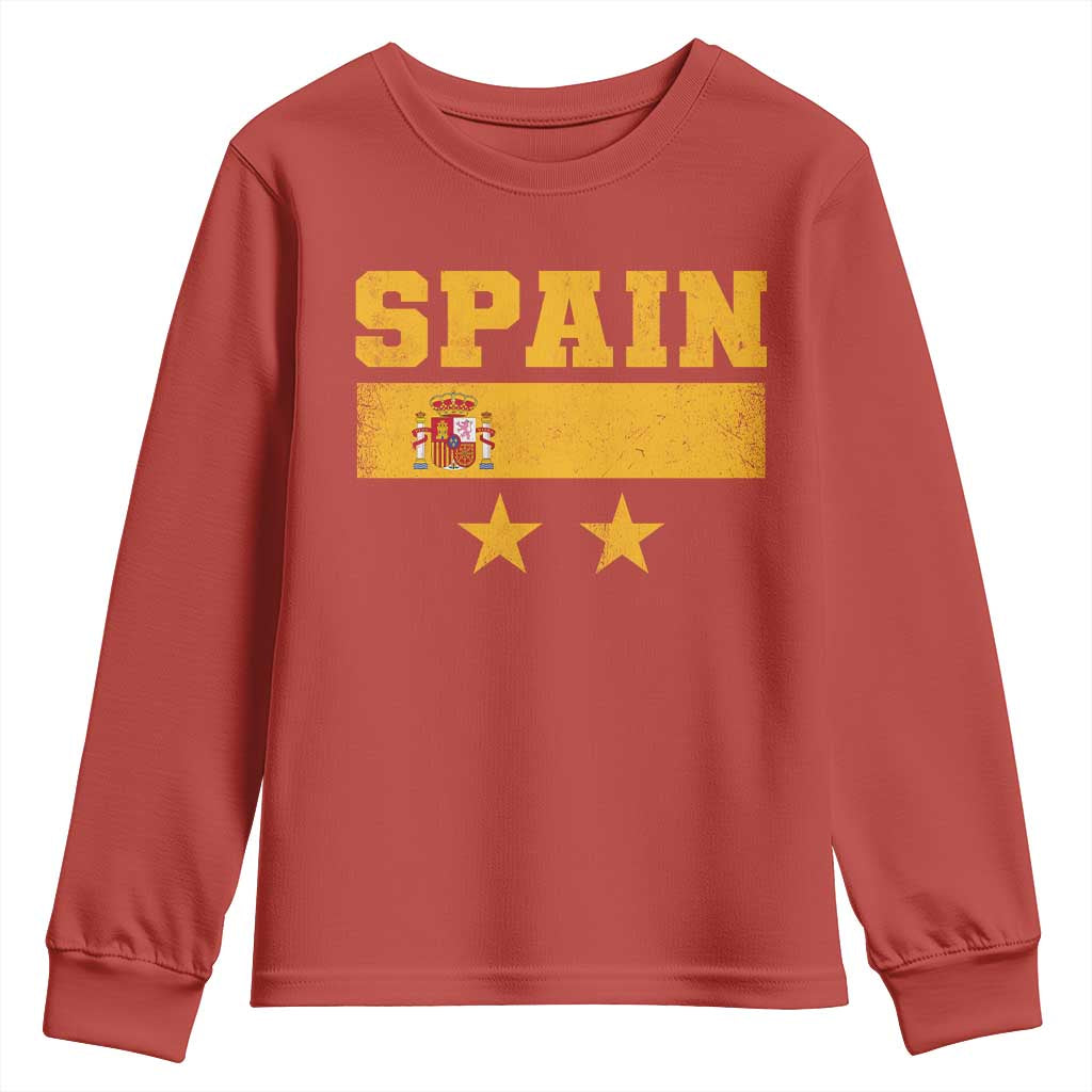 Spain Champions 2026 Second Star Youth Sweatshirt Espana Coat of Arms TS11 Red Print Your Wear