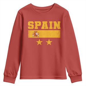 Spain Champions 2026 Second Star Youth Sweatshirt Espana Coat of Arms TS11 Red Print Your Wear