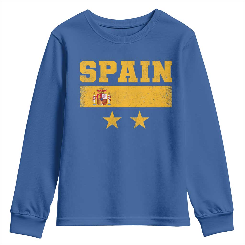 Spain Champions 2026 Second Star Youth Sweatshirt Espana Coat of Arms TS11 Royal Blue Print Your Wear