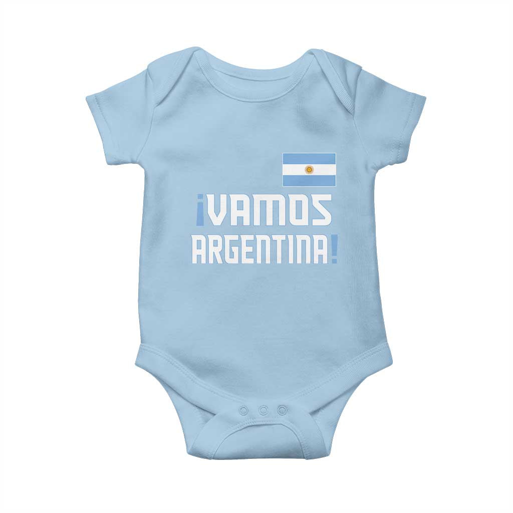 Vamos Argentina Baby Onesie Sol De May Argentinian Flag National Pride TS11 Light Blue Print Your Wear