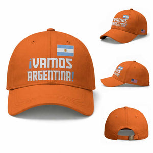 Vamos Argentina Baseball Cap Sol De May Argentinian Flag National Pride TS11 Baseball Cap Universal Fit Orange Print Your Wear