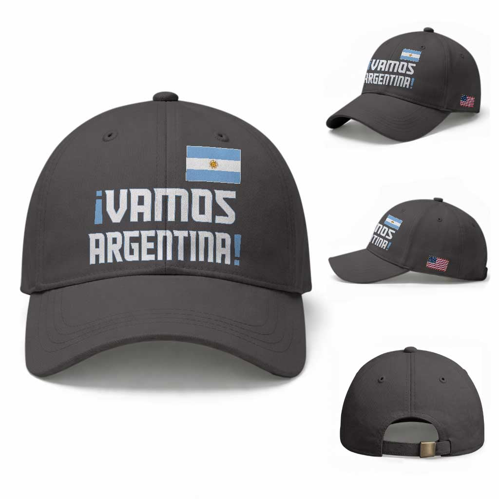 Vamos Argentina Baseball Cap Sol De May Argentinian Flag National Pride TS11 Baseball Cap Universal Fit Dark Gray Print Your Wear