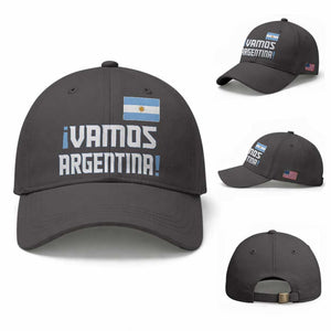 Vamos Argentina Baseball Cap Sol De May Argentinian Flag National Pride TS11 Baseball Cap Universal Fit Dark Gray Print Your Wear