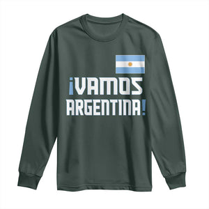 Vamos Argentina Long Sleeve Shirt Sol De May Argentinian Flag National Pride TS11 Dark Forest Green Print Your Wear