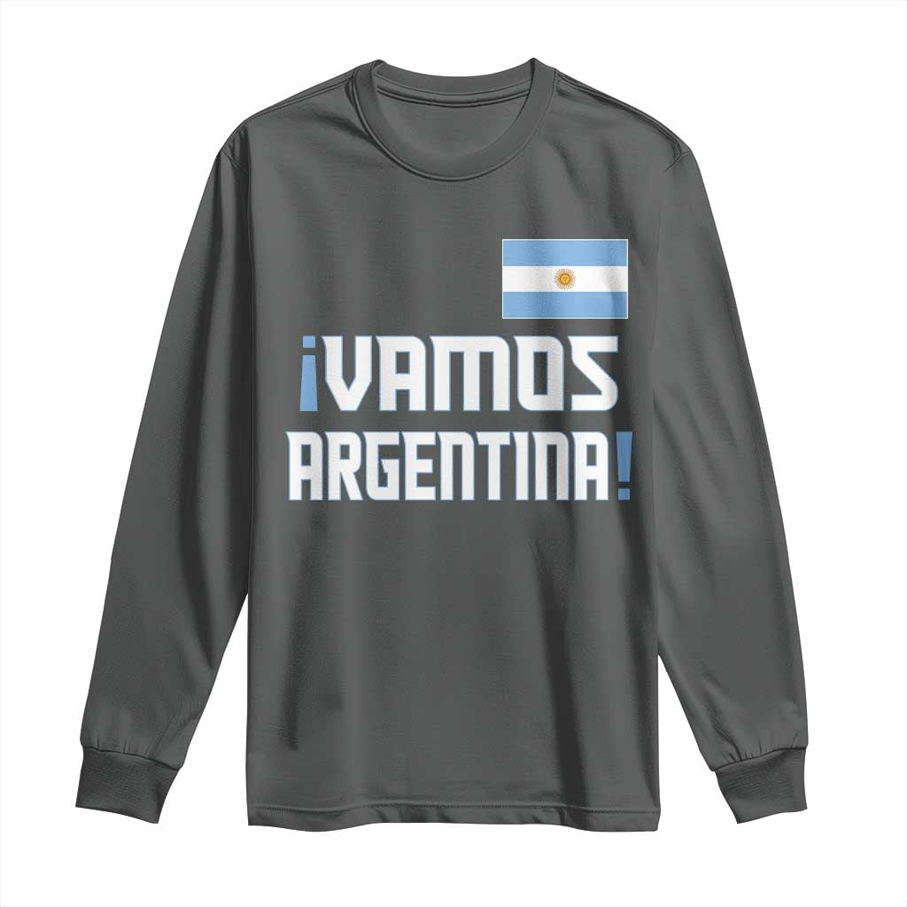 Vamos Argentina Long Sleeve Shirt Sol De May Argentinian Flag National Pride TS11 Dark Heather Print Your Wear
