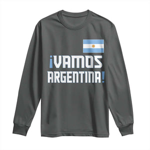 Vamos Argentina Long Sleeve Shirt Sol De May Argentinian Flag National Pride TS11 Dark Heather Print Your Wear