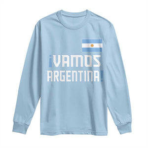 Vamos Argentina Long Sleeve Shirt Sol De May Argentinian Flag National Pride TS11 Light Blue Print Your Wear