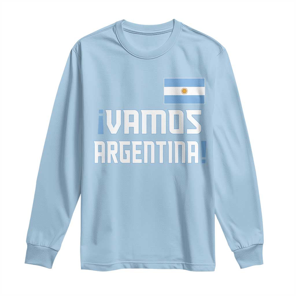 Vamos Argentina Long Sleeve Shirt Sol De May Argentinian Flag National Pride TS11 Light Blue Print Your Wear