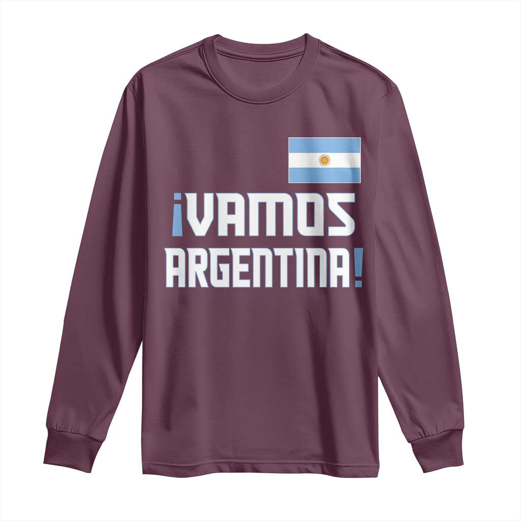 Vamos Argentina Long Sleeve Shirt Sol De May Argentinian Flag National Pride TS11 Maroon Print Your Wear
