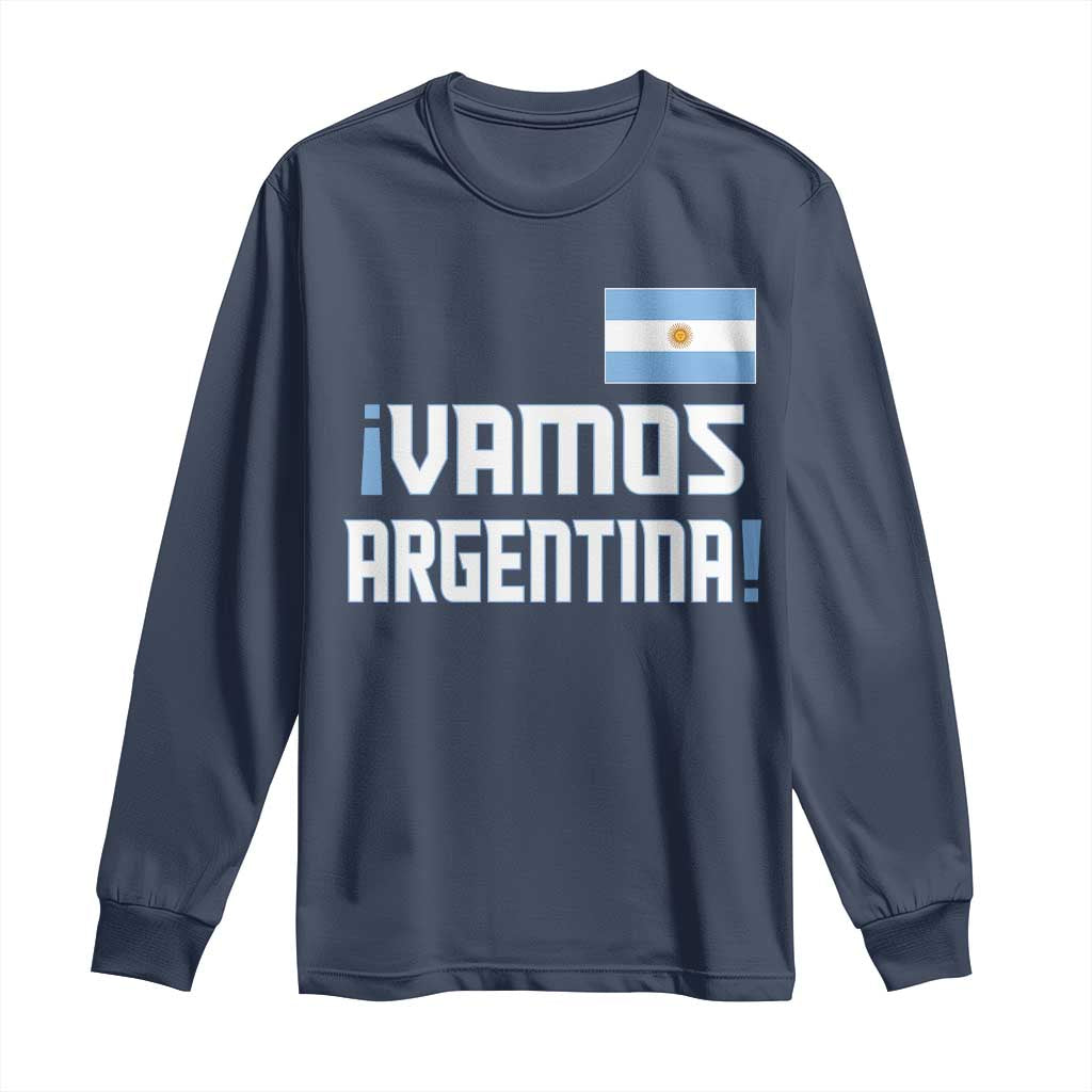 Vamos Argentina Long Sleeve Shirt Sol De May Argentinian Flag National Pride TS11 Navy Print Your Wear