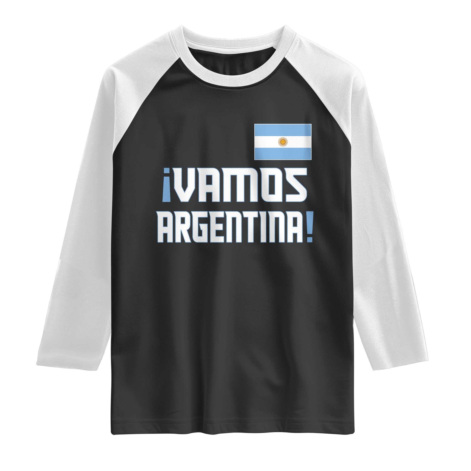 Vamos Argentina Raglan Shirt Sol De May Argentinian Flag National Pride TS11 Black White Print Your Wear