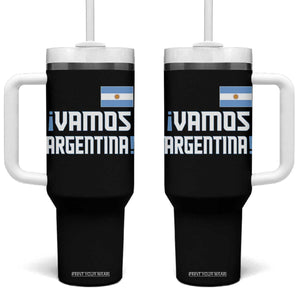Vamos Argentina Tumbler With Handle Sol De May Argentinian Flag National Pride TS11 One Size: 40 oz Black Print Your Wear