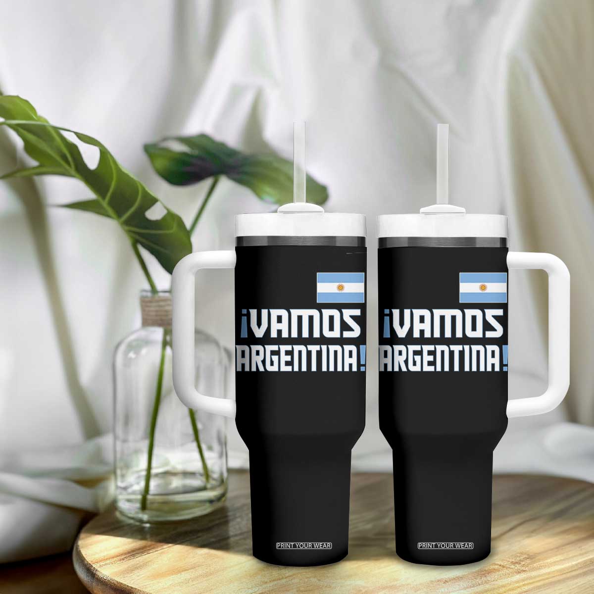 Vamos Argentina Tumbler With Handle Sol De May Argentinian Flag National Pride TS11 Print Your Wear