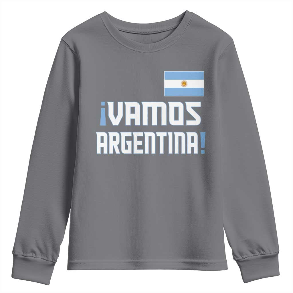 Vamos Argentina Youth Sweatshirt Sol De May Argentinian Flag National Pride TS11 Charcoal Print Your Wear