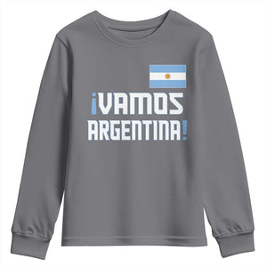 Vamos Argentina Youth Sweatshirt Sol De May Argentinian Flag National Pride TS11 Charcoal Print Your Wear