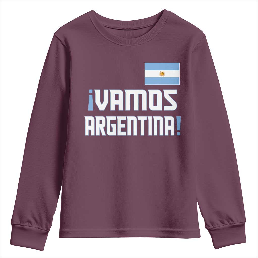 Vamos Argentina Youth Sweatshirt Sol De May Argentinian Flag National Pride TS11 Maroon Print Your Wear