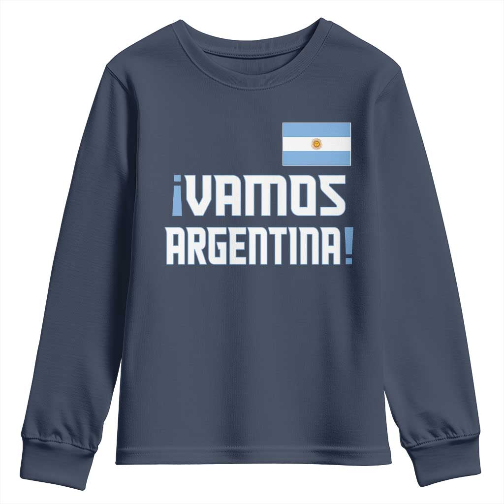 Vamos Argentina Youth Sweatshirt Sol De May Argentinian Flag National Pride TS11 Navy Print Your Wear