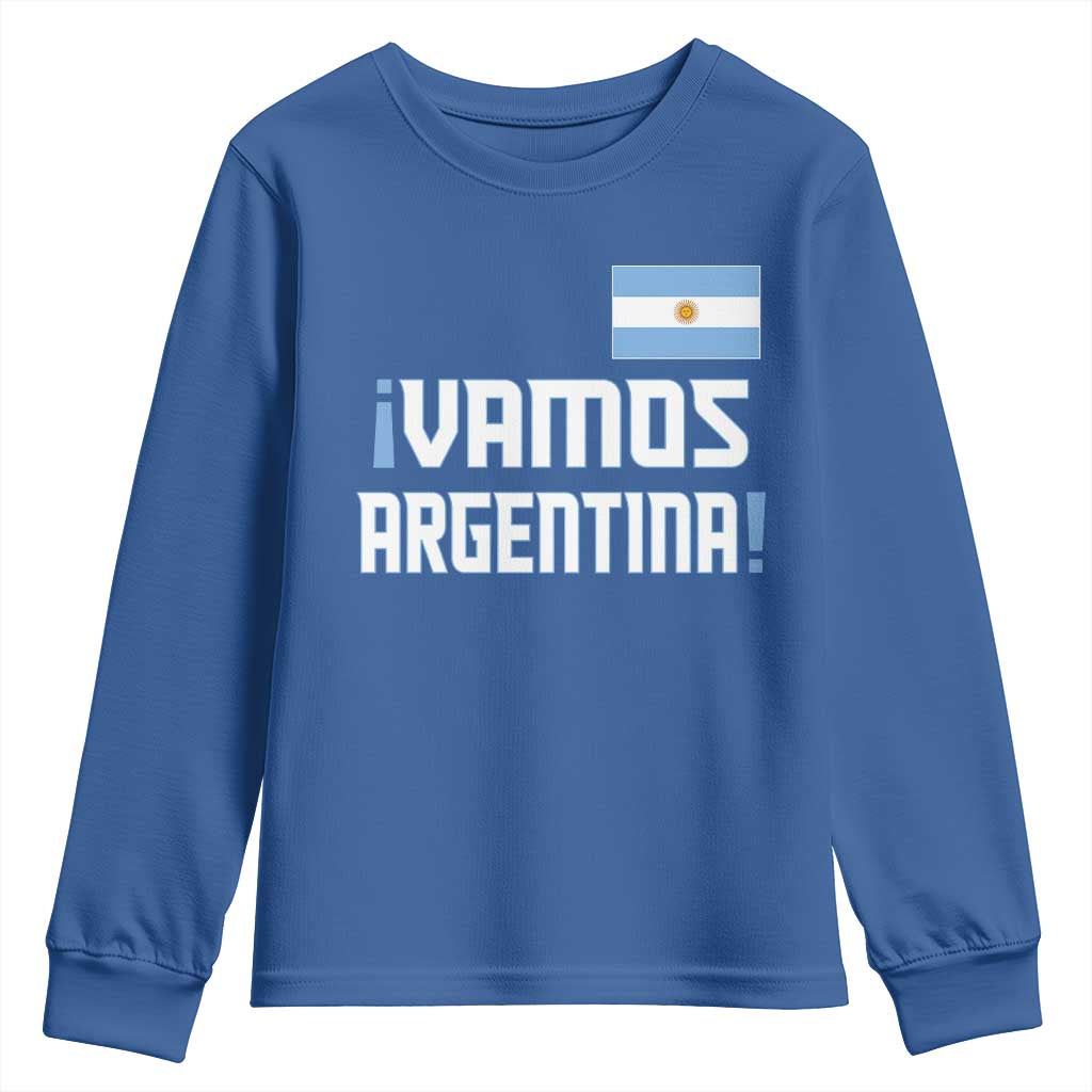 Vamos Argentina Youth Sweatshirt Sol De May Argentinian Flag National Pride TS11 Royal Blue Print Your Wear