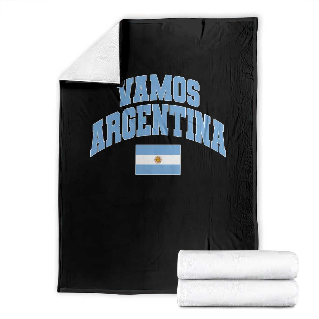 Vamos Argentina Football Throwback Design Throw Blanket Vintage Argentinian Flag TS11 Black Print Your Wear