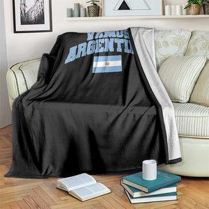Vamos Argentina Football Throwback Design Throw Blanket Vintage Argentinian Flag TS11 Print Your Wear