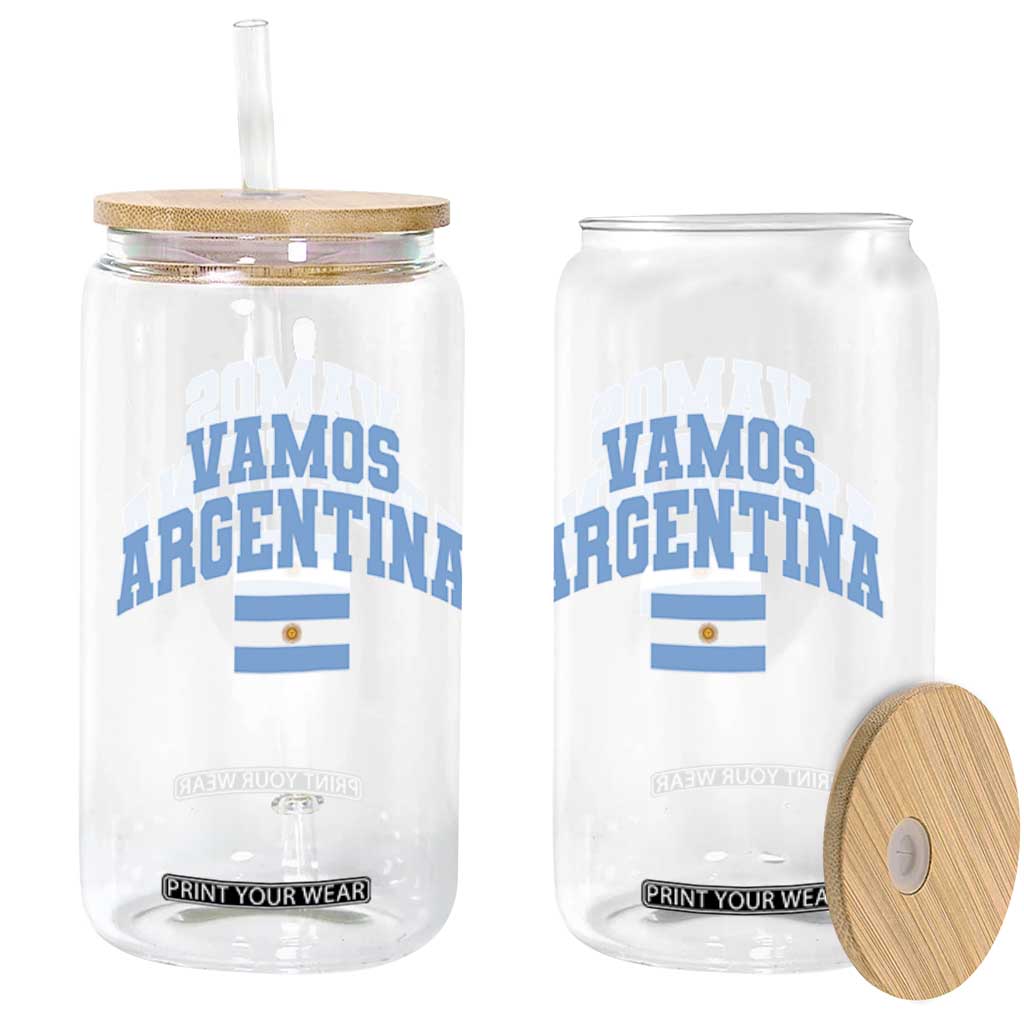 Vamos Argentina Football Throwback Design Glass Can Vintage Argentinian Flag TS11 Print Your Wear