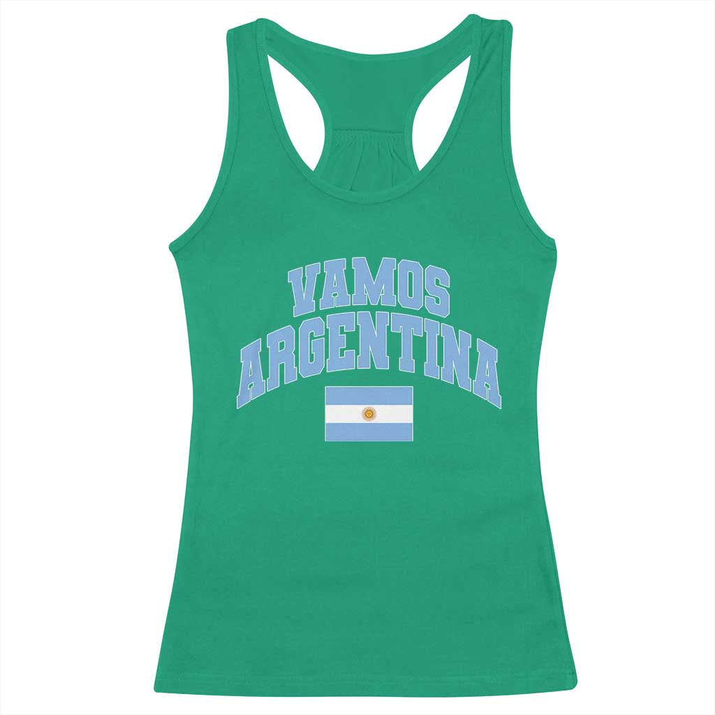 Vamos Argentina Football Throwback Design Racerback Tank Top Vintage Argentinian Flag TS11 Irish Green Print Your Wear