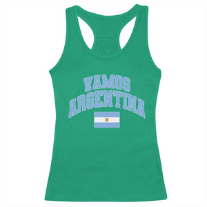 Vamos Argentina Football Throwback Design Racerback Tank Top Vintage Argentinian Flag TS11 Irish Green Print Your Wear