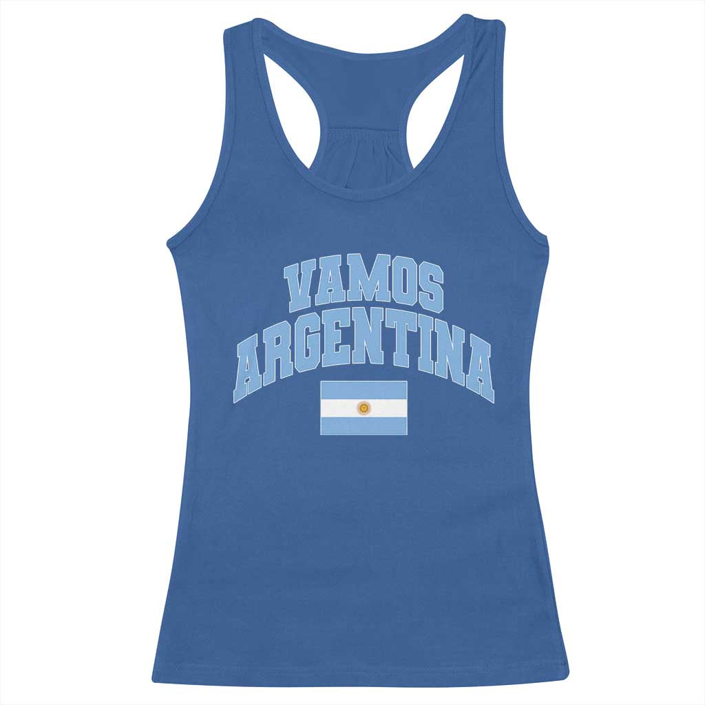 Vamos Argentina Football Throwback Design Racerback Tank Top Vintage Argentinian Flag TS11 Royal Blue Print Your Wear