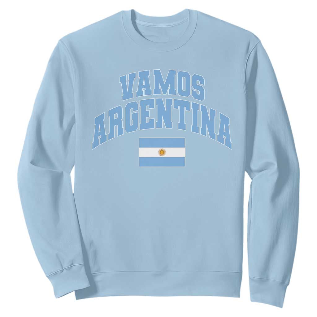Vamos Argentina Football Throwback Design Sweatshirt Vintage Argentinian Flag TS11 Light Blue Print Your Wear