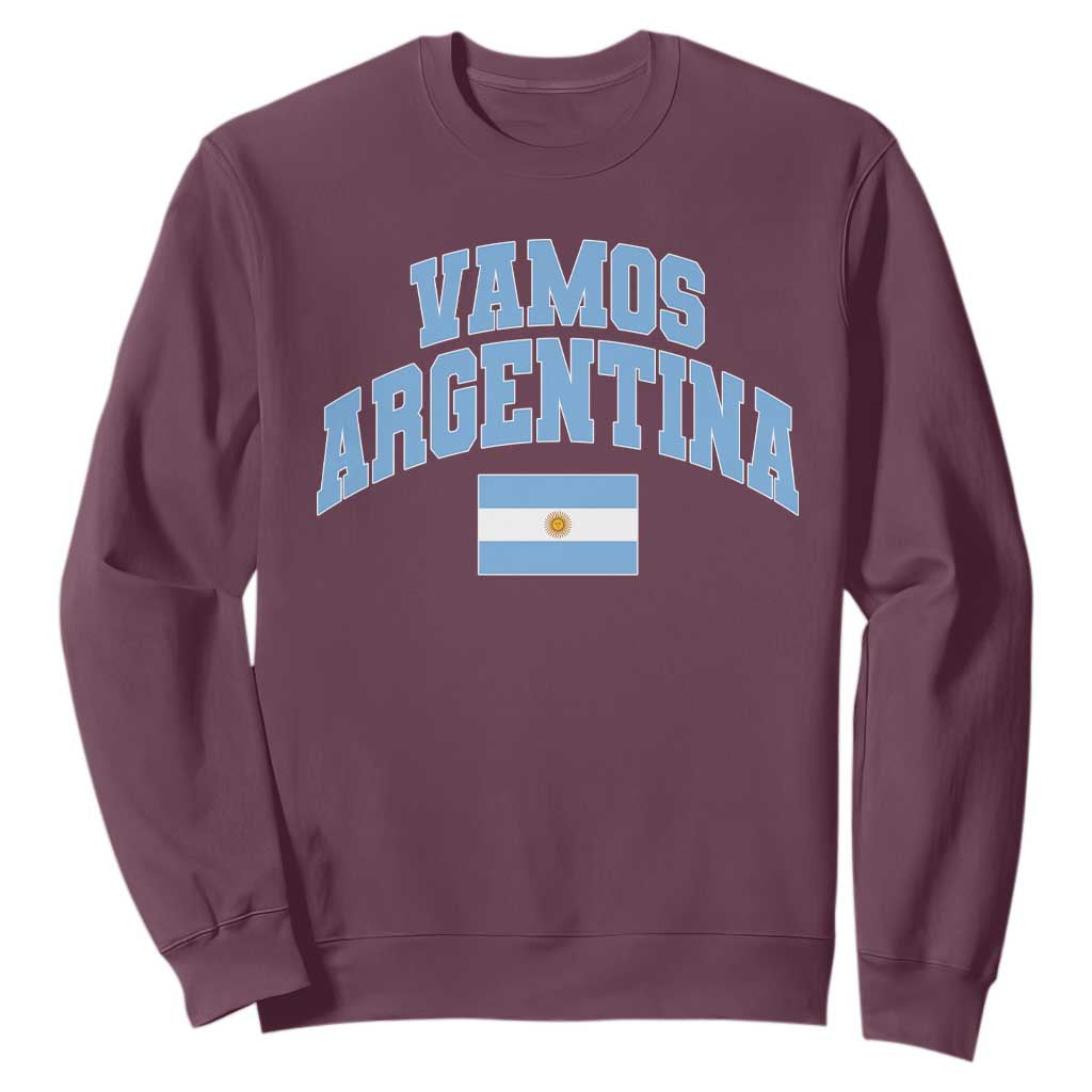 Vamos Argentina Football Throwback Design Sweatshirt Vintage Argentinian Flag TS11 Maroon Print Your Wear
