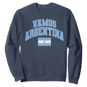 Vamos Argentina Football Throwback Design Sweatshirt Vintage Argentinian Flag TS11 Navy Print Your Wear