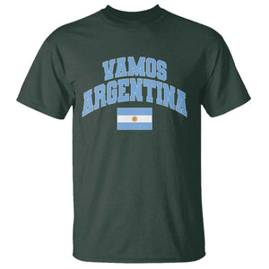 Vamos Argentina Football Throwback Design T Shirt Vintage Argentinian Flag TS11 Dark Forest Green Print Your Wear