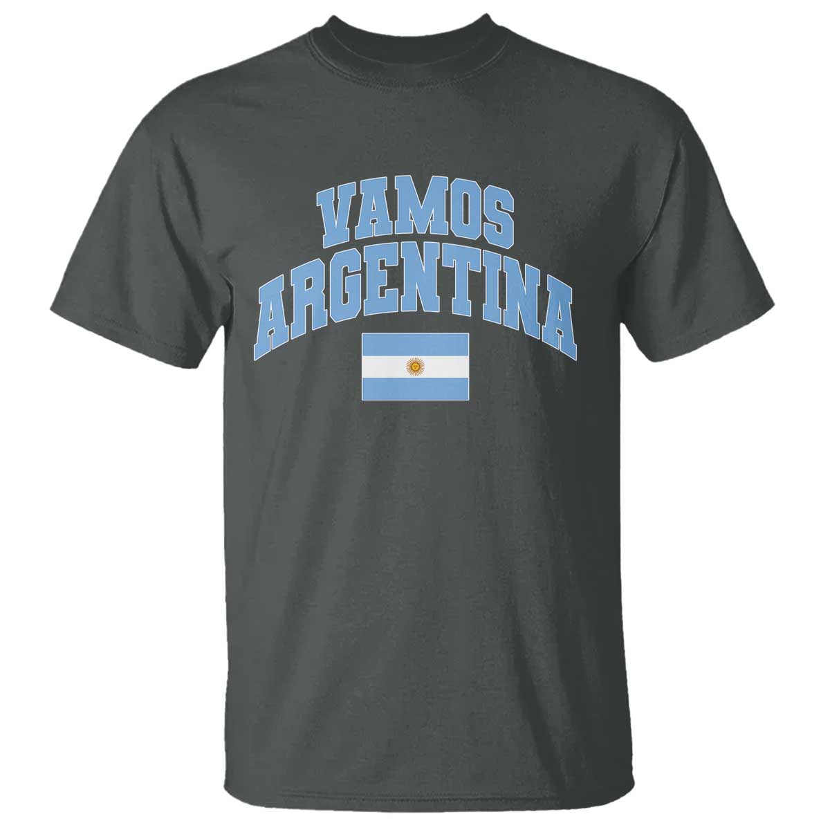 Vamos Argentina Football Throwback Design T Shirt Vintage Argentinian Flag TS11 Dark Heather Print Your Wear