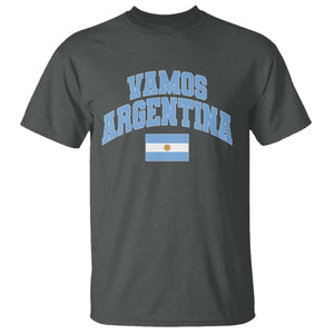 Vamos Argentina Football Throwback Design T Shirt Vintage Argentinian Flag TS11 Dark Heather Print Your Wear