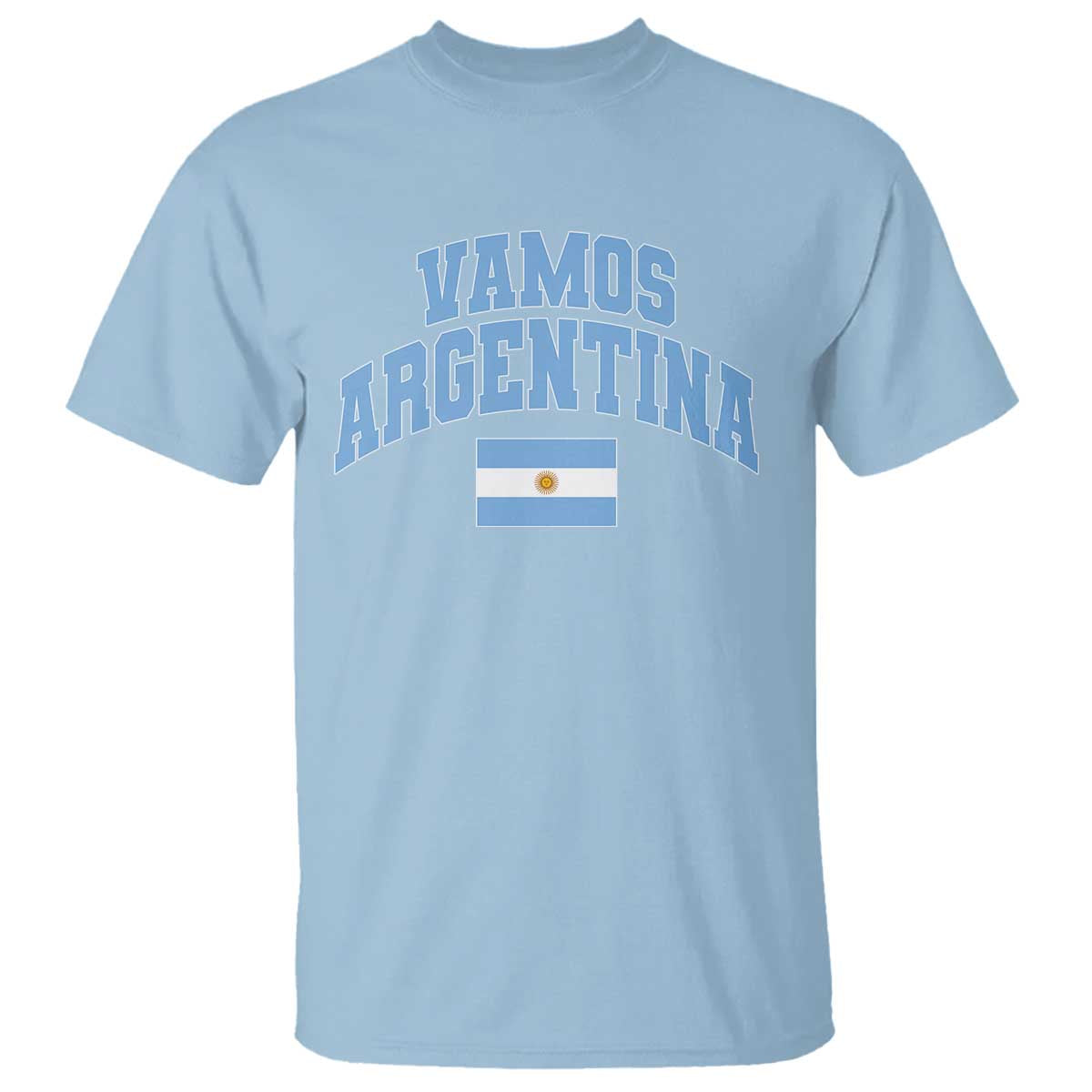 Vamos Argentina Football Throwback Design T Shirt Vintage Argentinian Flag TS11 Light Blue Print Your Wear